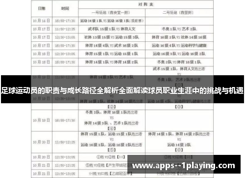 足球运动员的职责与成长路径全解析全面解读球员职业生涯中的挑战与机遇
